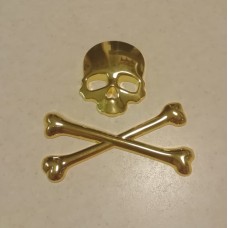  3d-эмблема Череп с костями золото