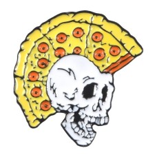 Значок Череп гребнем из пиццы