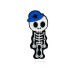 Значок Скелетик в синей шапочке