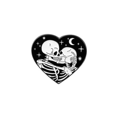 Значок  Влюбленные скелеты в сердце ночи